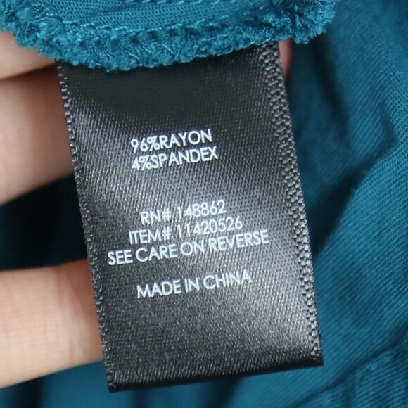 Torrid Mini Challis Turquoise Cold Shoulder Handkerchief Hem Date Night Dress 3X - Picture 9 of 10